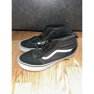 Vans Shoes Youth 7  Black‎ Old Skool Sk8-Hi Canvas Sneakers Black Laces